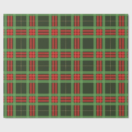 Weihnachts-Rot- und Grünes Kariertes Papier Geschenkpapier (Flach)