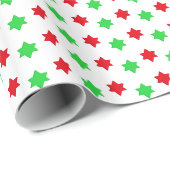 Weihnachts-Rot- und Grünstern-Umschlagpapier Geschenkpapier (Rolleneckpunkt)