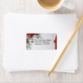 Weihnachts-Rot und Silber-Glocken-Rücksendeadresse Adressaufkleber (Insitu)