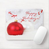 Weihnachts Rot und Weiß Happy Holidays Mouse Pad Mousepad (Mit Mouse)