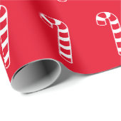 Weihnachts-Rot und Weiß-Muster der Canes Geschenkpapier (Rolleneckpunkt)