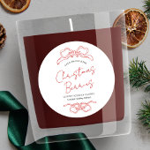 Weihnachts-Rot- und Weißwinterkerzenprodukt Runder Aufkleber