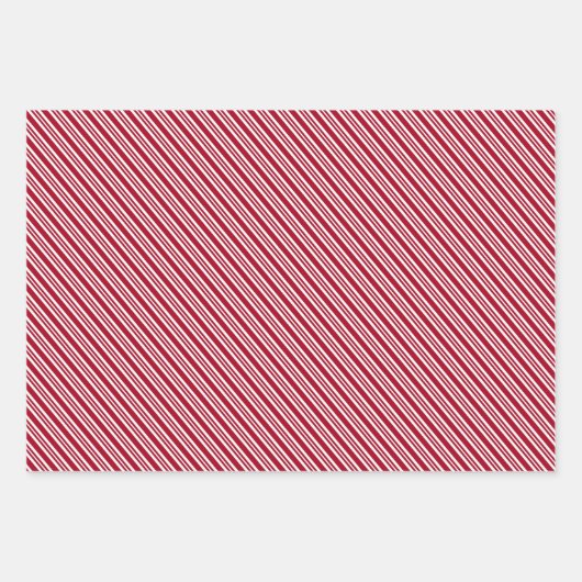 Weihnachts-Rot-Weiß-Canal-Streifen Muster Geschenkpapier Set (Vorderseite 2)