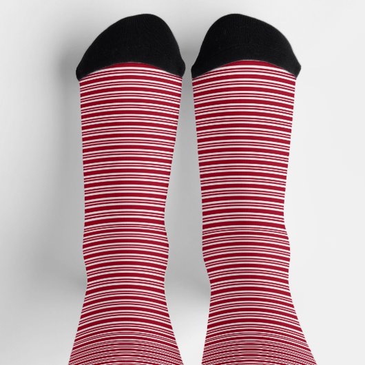 Weihnachts-Rot-Weiß-Canal-Streifen Muster Socken (Oben)