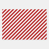Weihnachts rot-weiß gestreift geschenkpapier set (Vorderseite 2)