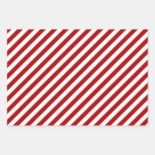 Weihnachts rot-weiß gestreift geschenkpapier set (Vorderseite 2)