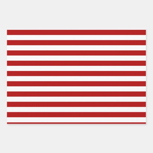 Weihnachts rot-weiß gestreift geschenkpapier set (Vorderseite)