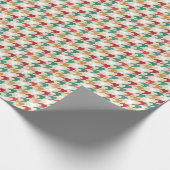 Weihnachts-Rot-Weiß-Hahnentrittmuster-Muster Geschenkpapier (Ecke)