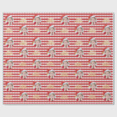 Weihnachts-Rot-Weiß-Karo-Gingham mit Foto Geschenkpapier (Flach)