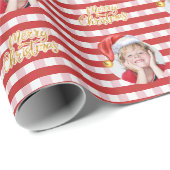 Weihnachts-Rot-Weiß-Karo-Gingham mit Foto Geschenkpapier (Rolleneckpunkt)