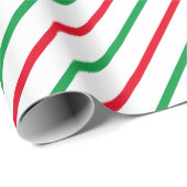 Weihnachts-Rot-Weiß-Kerzenstreifen Geschenkpapier (Rolleneckpunkt)