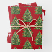 Weihnachts-Rot-Weiß-Muster Geschenkpapier Set (Beispiel)