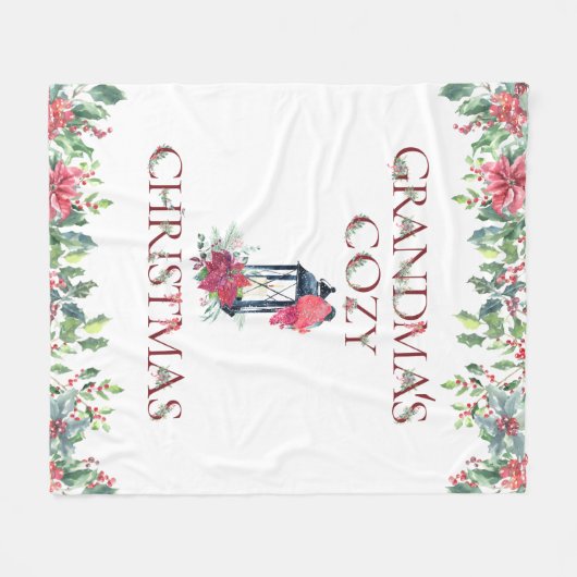 Weihnachts-Rot, Weiß-Oma's Cosy Fleece Blanket (Vorderseite (Horizontal))