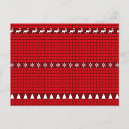 Weihnachts-Rot-Weiß-Pullover Feiertagspostkarte