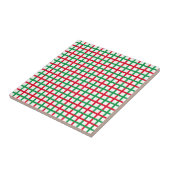 Weihnachts-Rot-Weiß-Quadrat-Musterferien Fliese (Seite)