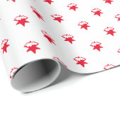 Weihnachts-Rot-Weiß-Schneeflocken niedlich Urlaub Geschenkpapier (Rolleneckpunkt)
