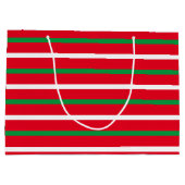 Weihnachts-Rot-Weiß-Streifen Muster Feiertage Große Geschenktüte (Rückseite)