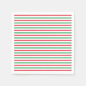 Weihnachts-Rot-Weiß-Streifen Muster Feiertage Serviette (Vorderseite)