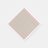 Weihnachts-Rot-Weiß-Streifen Muster Feiertage Serviette (Ecke)