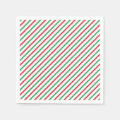 Weihnachts-Rot-Weiß-Streifen Muster Feiertage Serviette (Vorderseite)