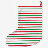 Weihnachts-Rot-Weiß-Streifen Muster Großer Weihnachtsstrumpf (Rückseite)