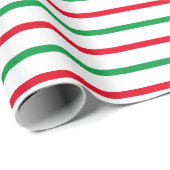 Weihnachts-Rot-Weiß-Streifen Muster Urlaub Geschenkpapier (Rolleneckpunkt)