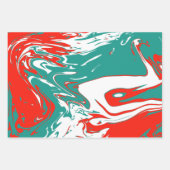 Weihnachts-Rot-Weiß- und Grüne Marmorgestaltung Geschenkpapier Set (Vorderseite 2)