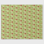 Weihnachts-Rot, weiße grüne Punkte mit grünem Hint Geschenkpapier (Flach)