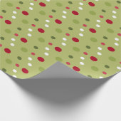 Weihnachts-Rot, weiße grüne Punkte mit grünem Hint Geschenkpapier (Ecke)