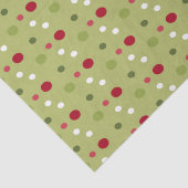 Weihnachts-Rot, weiße grüne Punkte mit grünem Hint Seidenpapier (Detail)
