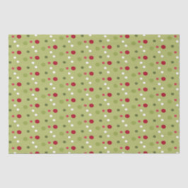 Weihnachts-Rot, weiße grüne Punkte mit grünem Hint Seidenpapier