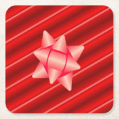 Weihnachts-Rot-Wrapping Rechteckiger Pappuntersetzer (Vorderseite)