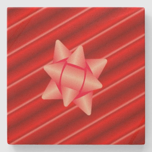 Weihnachts-Rot-Wrapping Steinuntersetzer (Vorderseite)