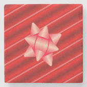 Weihnachts-Rot-Wrapping Steinuntersetzer (Vorderseite)