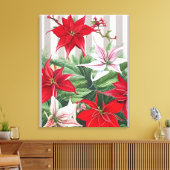 Weihnachts-Rote Amaryllis und Poinsettias Leinwanddruck (Insitu (Wohnzimmer))