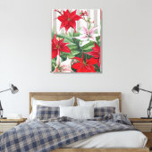 Weihnachts-Rote Amaryllis und Poinsettias Leinwanddruck (Insitu (Schlafzimmer))