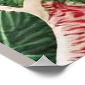 Weihnachts-Rote Amaryllis und Poinsettias Poster (Ecke)