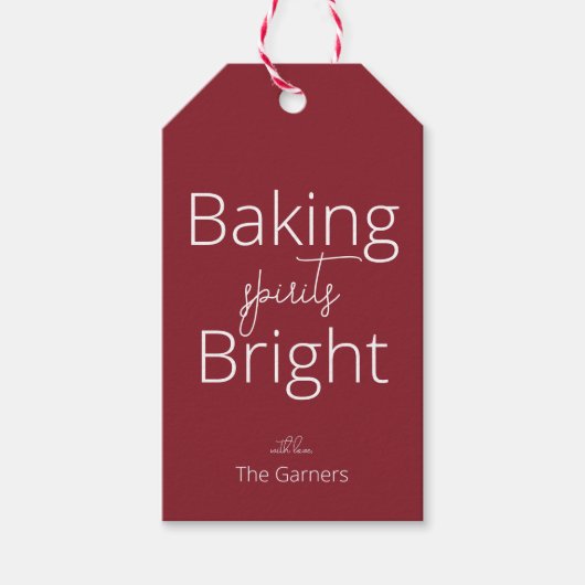 Weihnachts Rote Backbriefe Geschenkanhänger (Vorderseite)