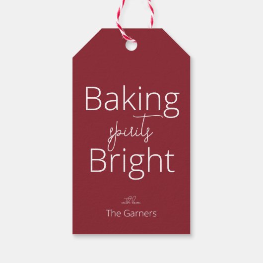 Weihnachts Rote Backbriefe Geschenkanhänger (Rückseite)