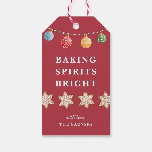 Weihnachts Rote Backbriefe Geschenkanhänger (Rückseite)