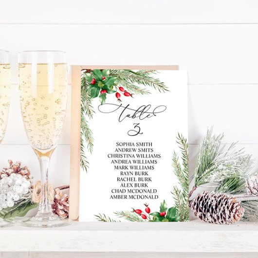 Weihnachts-Rote Bereren Tischnummer 3 Sitzplan