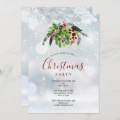 Weihnachts-Rote Berge Schneeflocken Feiertage Part Einladung (Vorne/Hinten)