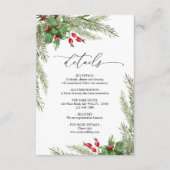 Weihnachts-Rote Berries Hochzeitsdetails Einschlie Begleitkarte (Vorderseite)