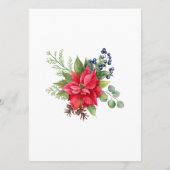 Weihnachts-Rote Berries-Hochzeitsmenü Menükarte (Rückseite)