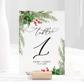 Weihnachts Rote Berries Tabelle 1 Hochzeit Tischnummer