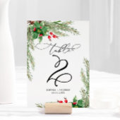 Weihnachts Rote Berries Tabelle 2 Hochzeit Tischnummer