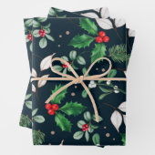 Weihnachts-Rote Berries und Grüne Blätter  (Beispiel)