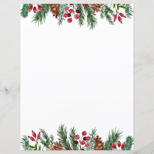 Weihnachts-Rote Berries und Pinecones (Rückseite)