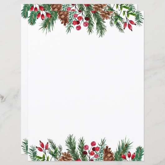 Weihnachts-Rote Berries und Pinecones (Vorne/Hinten)