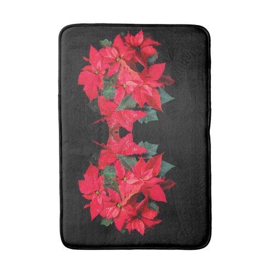 Weihnachts-Rote Blume Badematte (Vorderseite Vertikal)